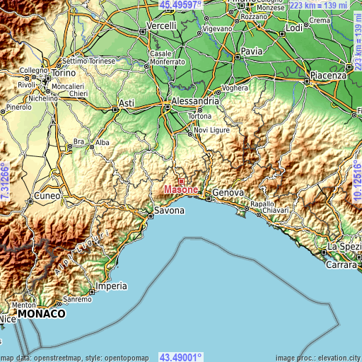 Topographic map of Masone