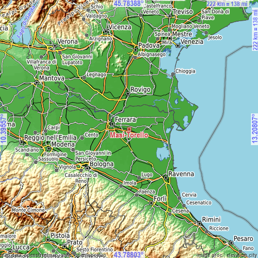 Topographic map of Masi-Torello