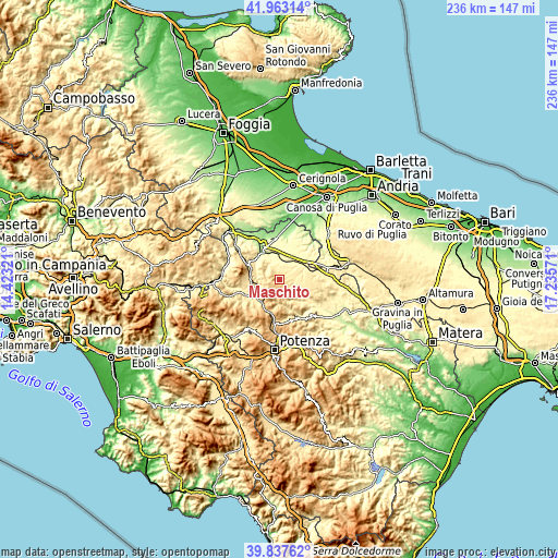 Topographic map of Maschito