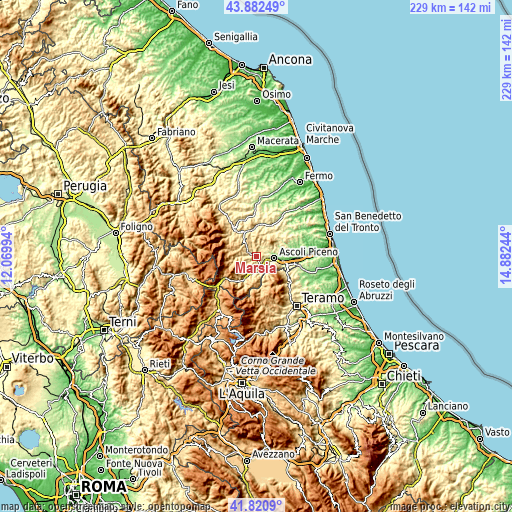 Topographic map of Marsia