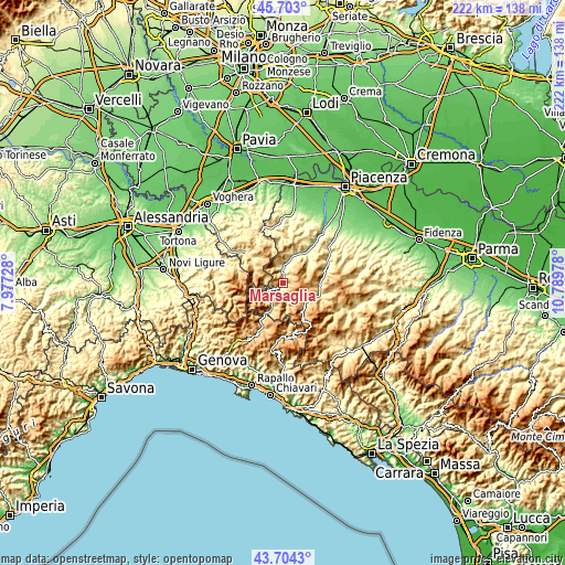 Topographic map of Marsaglia