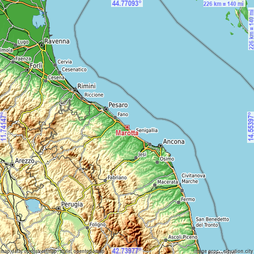 Topographic map of Marotta