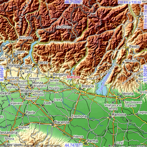 Topographic map of Marone