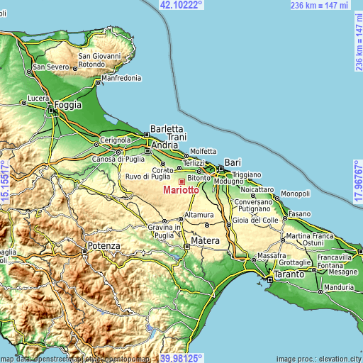 Topographic map of Mariotto