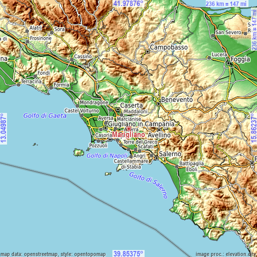 Topographic map of Marigliano
