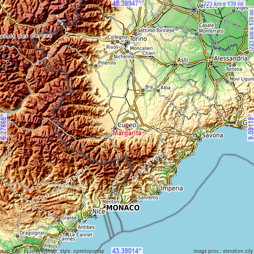 Topographic map of Margarita