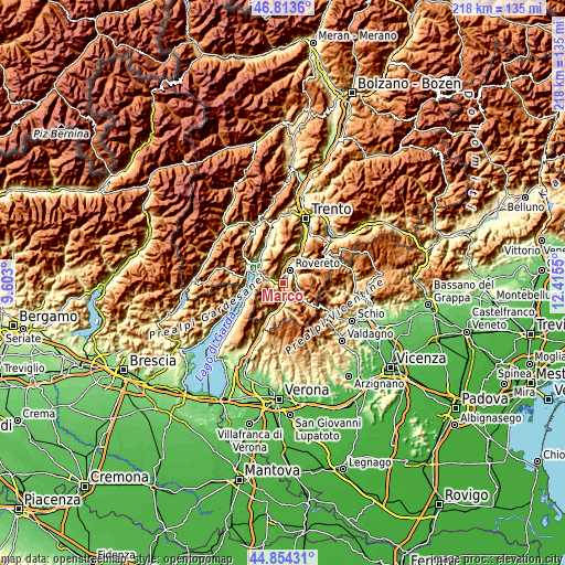 Topographic map of Marco