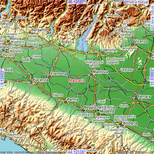 Topographic map of Marcaria