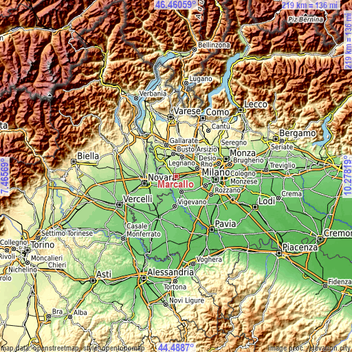 Topographic map of Marcallo