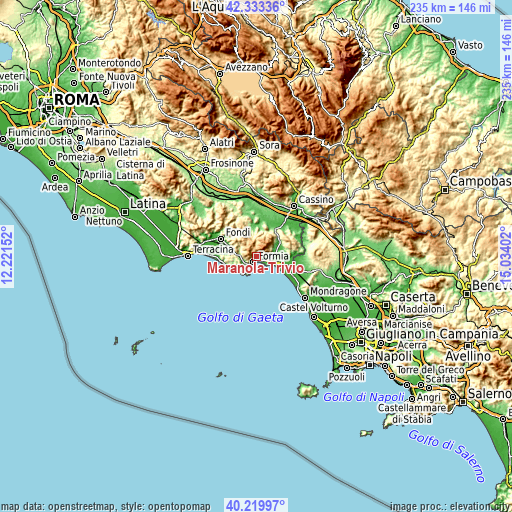 Topographic map of Maranola-Trivio