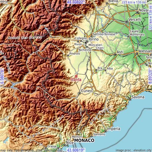 Topographic map of Manta