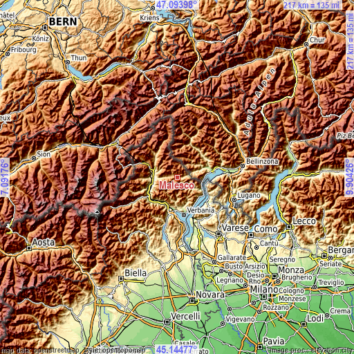 Topographic map of Malesco