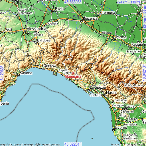 Topographic map of Maissana