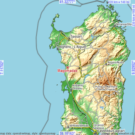 Topographic map of Magomadas