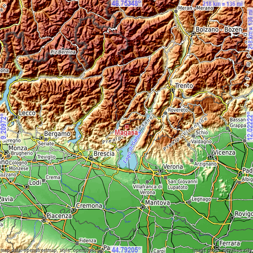 Topographic map of Magasa