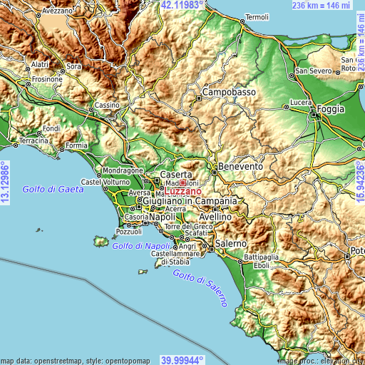 Topographic map of Luzzano