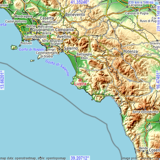 Topographic map of Lustra