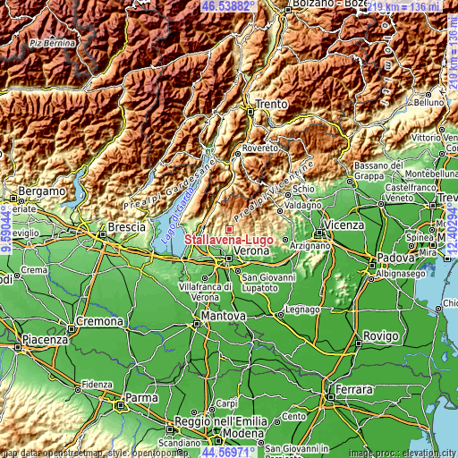 Topographic map of Stallavena-Lugo