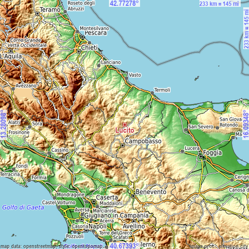 Topographic map of Lucito