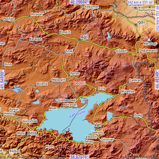 Topographic map of Dedeli