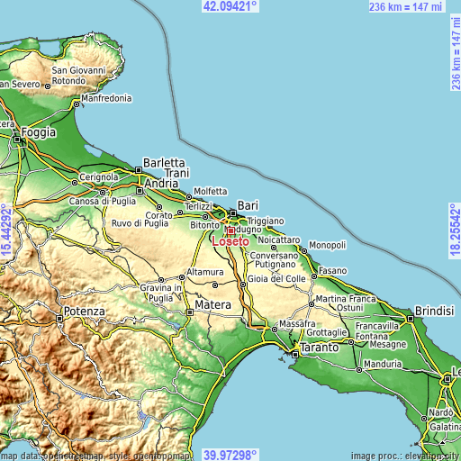 Topographic map of Loseto