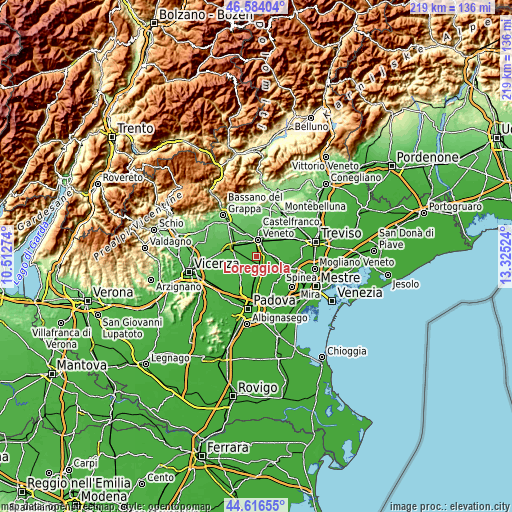 Topographic map of Loreggiola