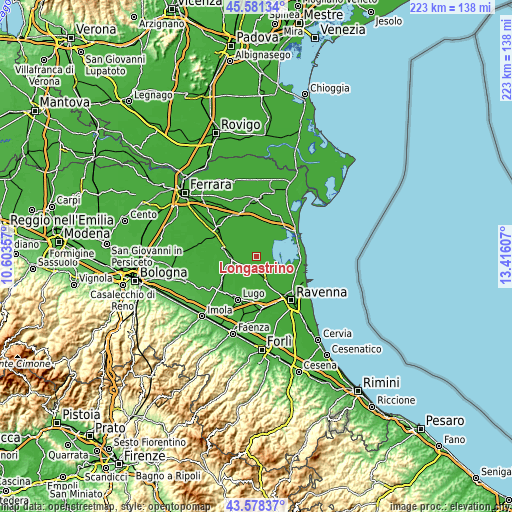 Topographic map of Longastrino