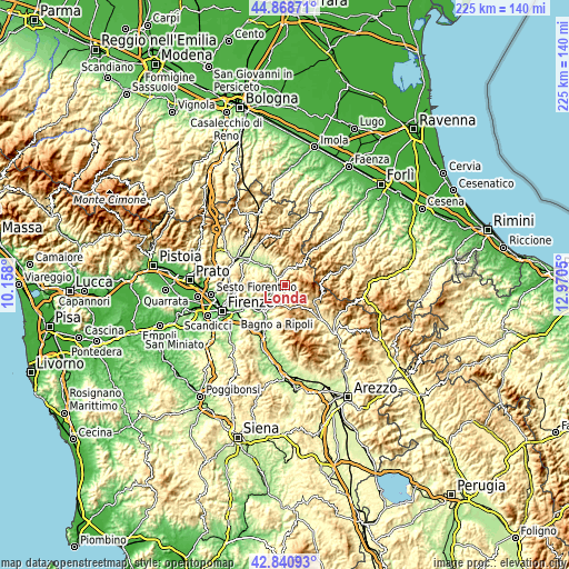 Topographic map of Londa