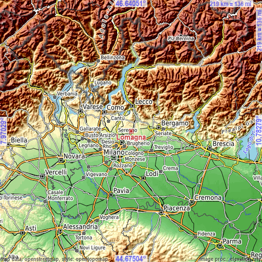 Topographic map of Lomagna