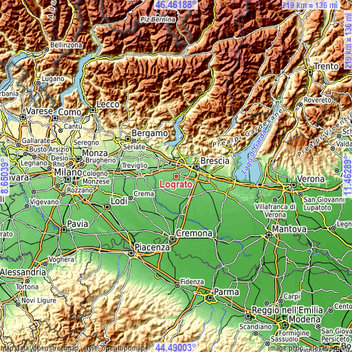 Topographic map of Lograto