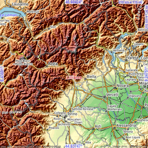 Topographic map of Lillianes