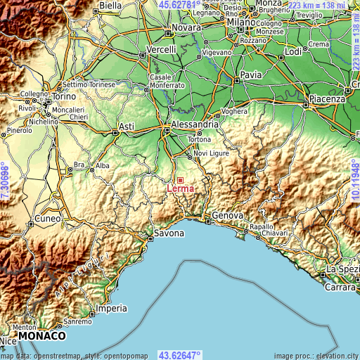 Topographic map of Lerma