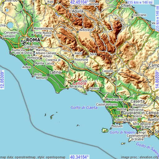 Topographic map of Lenola