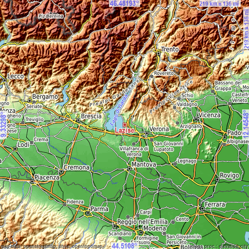 Topographic map of Lazise