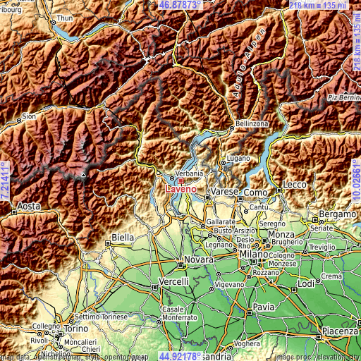 Topographic map of Laveno