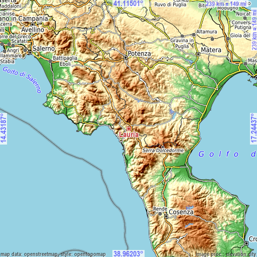 Topographic map of Lauria