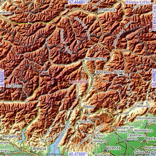 Topographic map of Lauregno