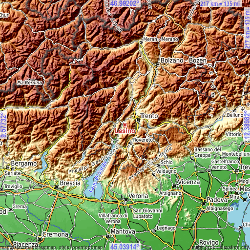 Topographic map of Lasino