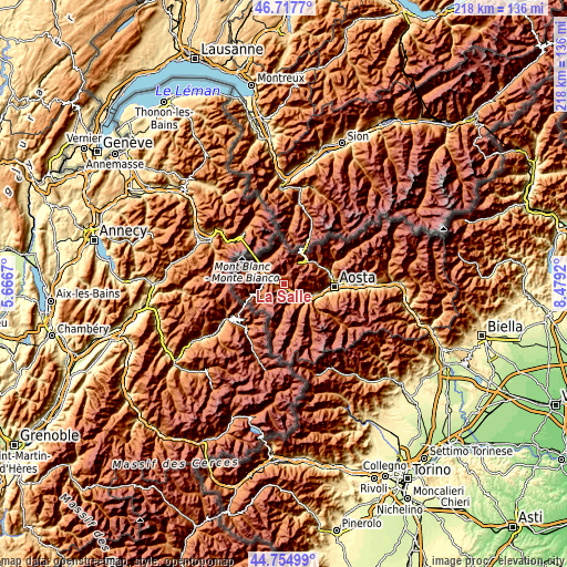 Topographic map of La Salle