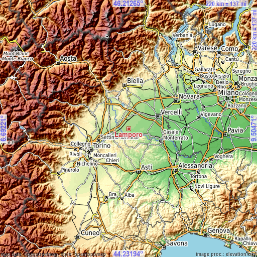 Topographic map of Lamporo