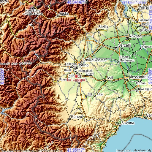 Topographic map of La Loggia