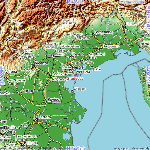 Topographic map of Giudecca