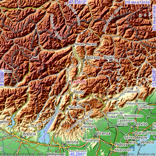 Topographic map of Laghetti