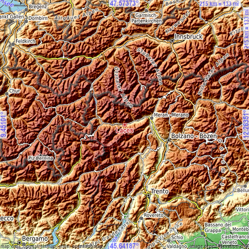 Topographic map of Laces