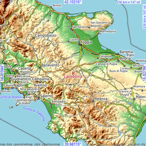 Topographic map of Lacedonia