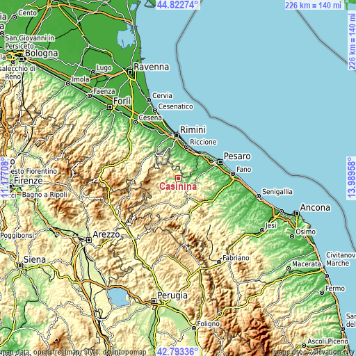 Topographic map of Casinina