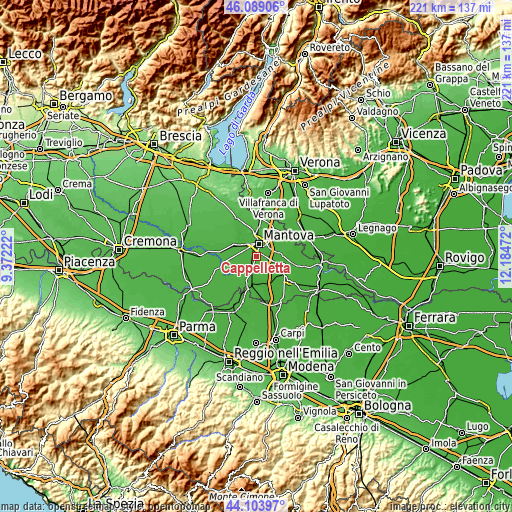 Topographic map of Cappelletta