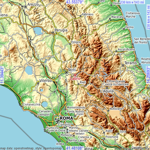 Topographic map of Labro