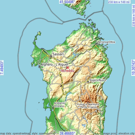 Topographic map of Ittireddu