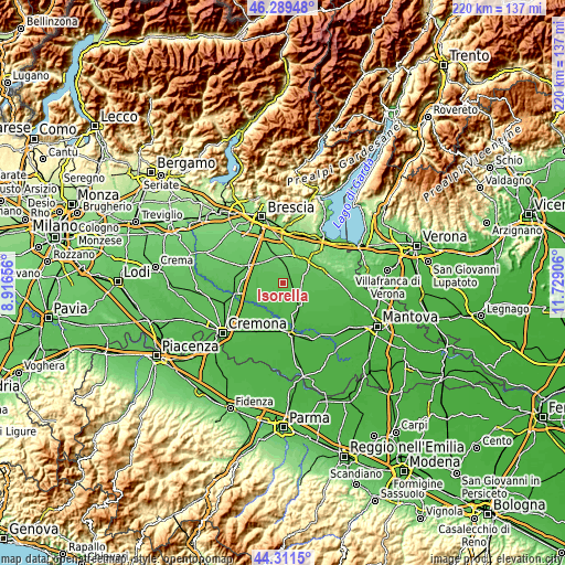 Topographic map of Isorella